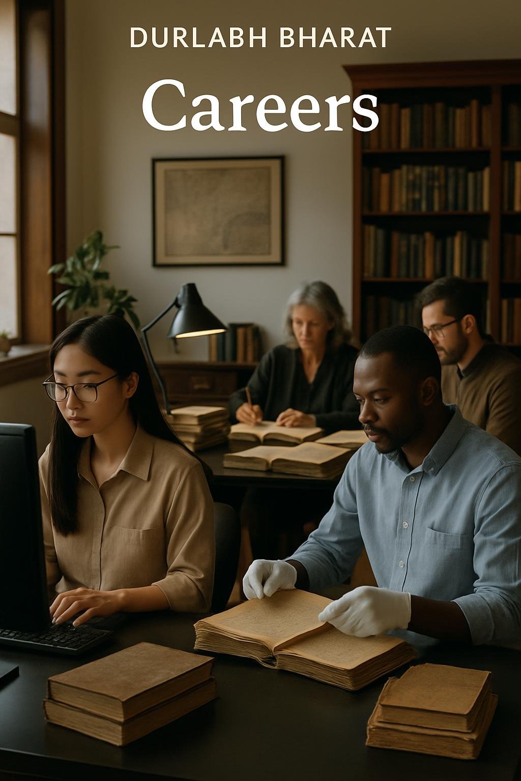 Team working on book restoration